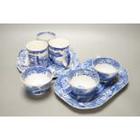 A quantity of Spode Italian blue and white breakfast wares