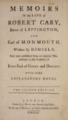 ° ° Cary, Robert – Memoirs of the Life of Robert Cary, Barron of Leppington, and Earl of Monmouth...