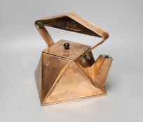 An Arts & Crafts geometric copper kettle, 23cm high*This lot is being sold in aid of the charity