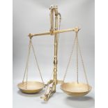 A Doyle & Son, London brass balance scale, 55cm. high