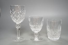 A set of eighteen Waterford cut crystal low goblets and tumblers and twelve further Waterford cut