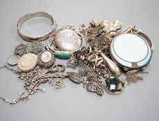 A mixed quantity of assorted silver and white metal jewellery including costume and a silver and
