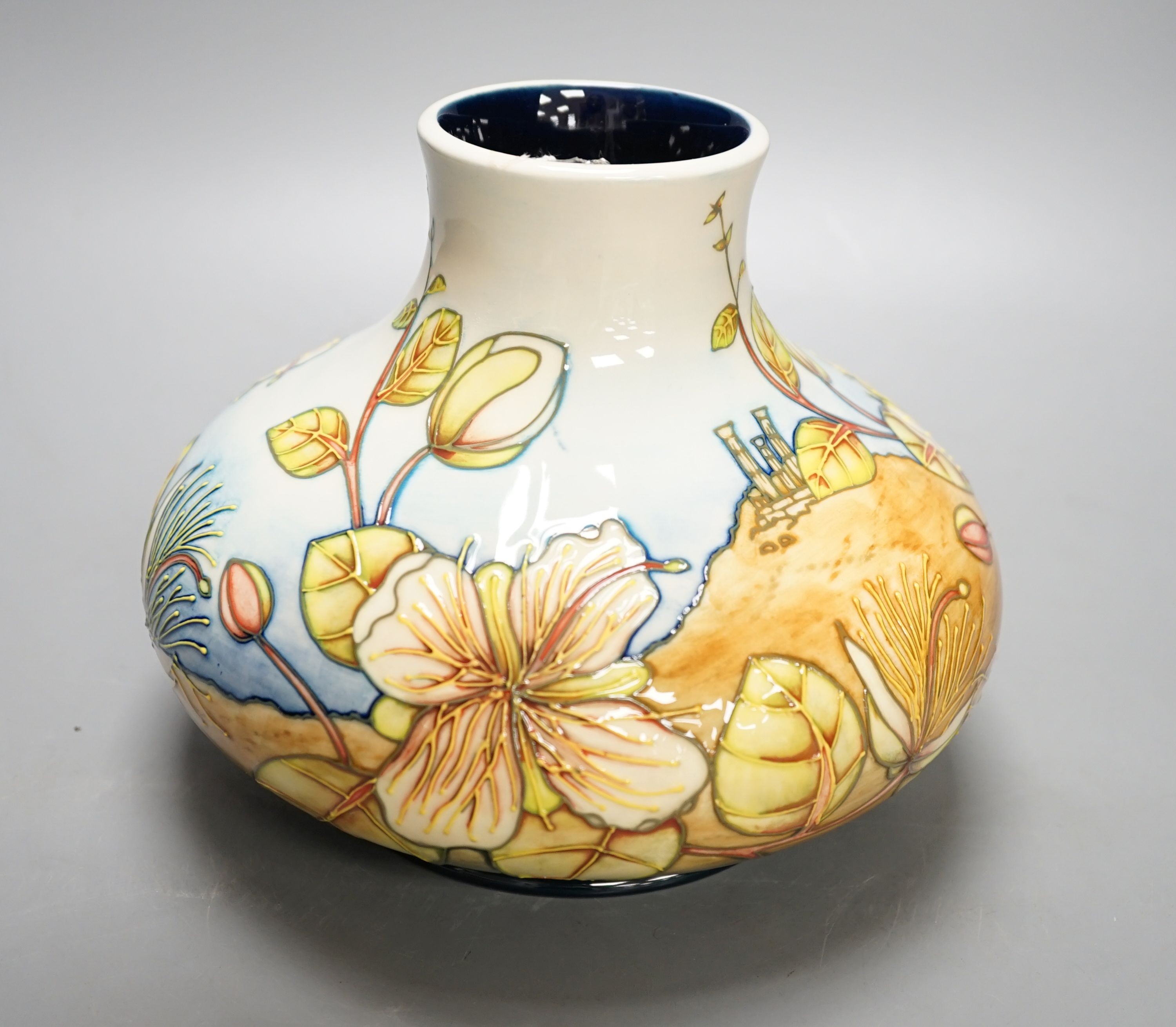 A Moorcroft Capers pattern squat baluster vase, dated 2000, signed Anji Davenport, Limited edition