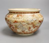 A Satsuma pottery jardiniere, 30.5 cm diameter