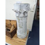 A white painted terracotta chimney pot, height 88cm