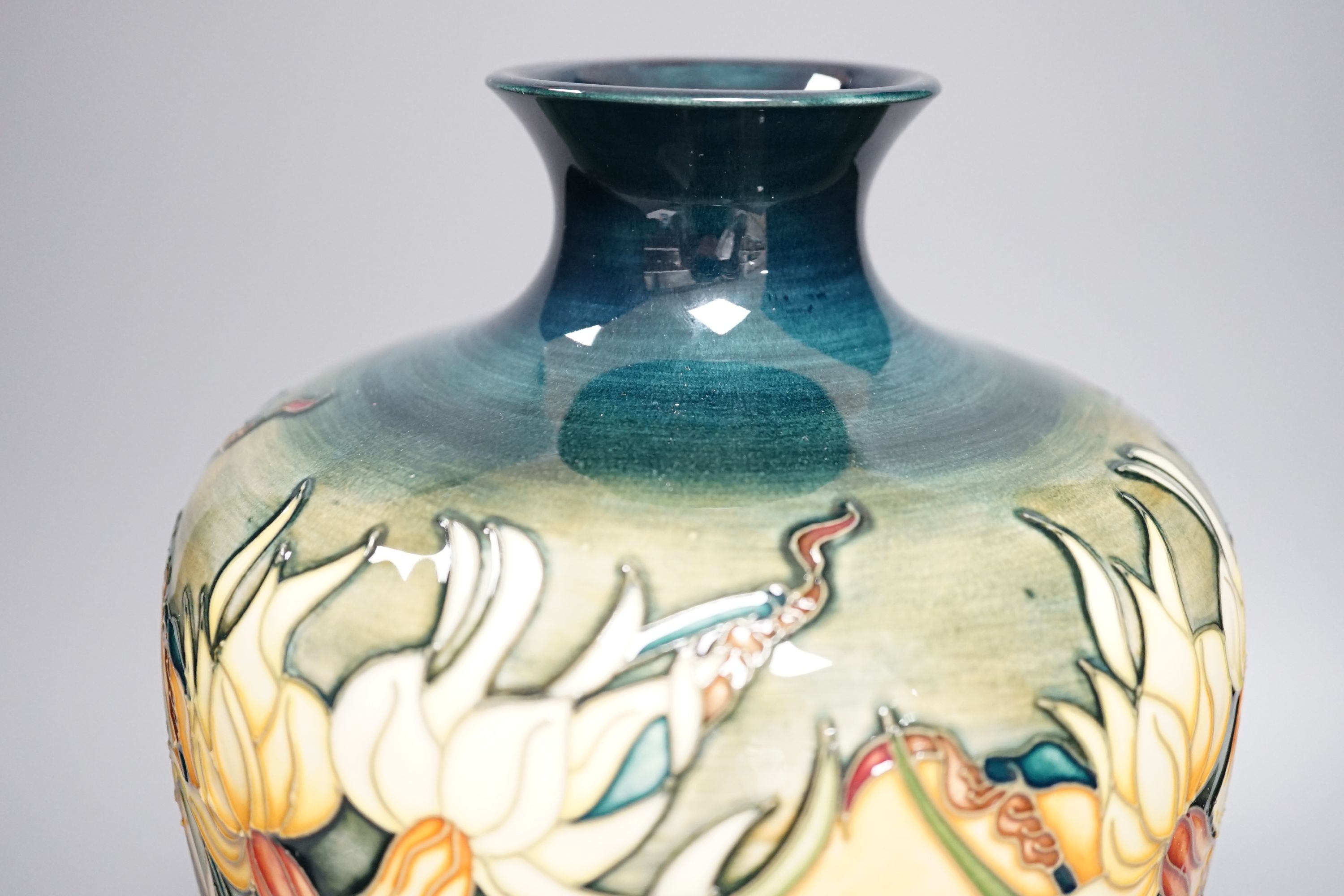 A Moorcroft Ode to Spring pattern ovoid vase, dated 2002, signed Rachel Bishop, limited-edition - Image 5 of 6