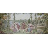 A large tapestry, French garden scene, 97 x 218cm