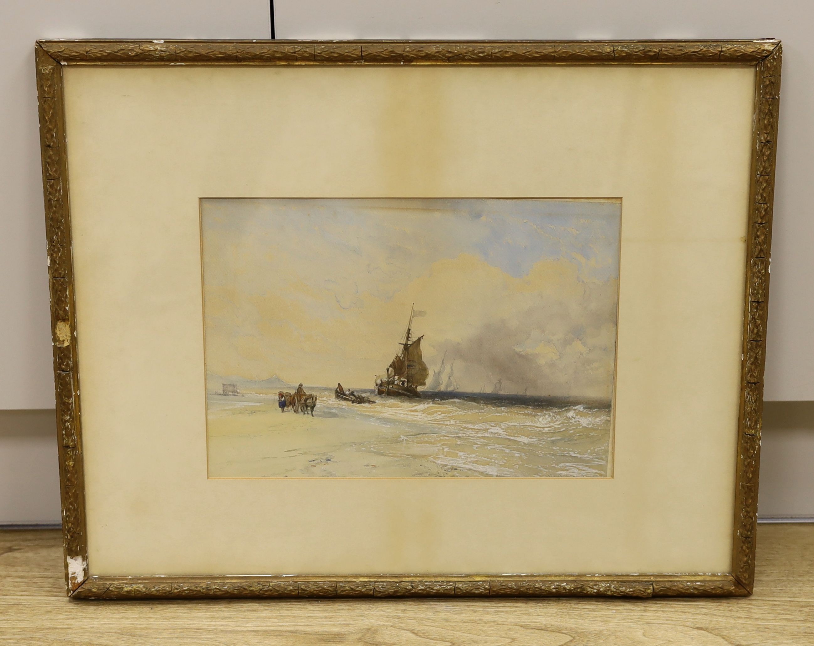 Charles Bentley (1806-1854), watercolour, 'Bamborough Point, Northumberland', signed with artist's - Image 2 of 4