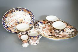 A collection of 19th century Derby Imari pattern tea, coffee and breakfast wares, predominantly