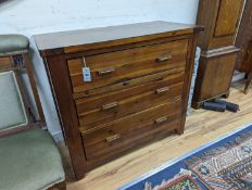 A modern hardwood three drawer chest, width 95cm, height 85cm