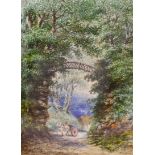 C. Waite (19th C.), watercolour, Horse and cart on a country lane, signed and dated 1870, 25 x 19cm
