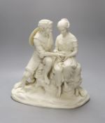 A Copeland parian group of Paul and Virginia after a model by C. Cumberworth, the couple seated with