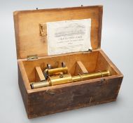 A cased John Browning lacquered brass Sorby-Browning Microspectroscope,