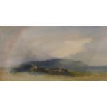 Charles Norman Longbotham (1917-1999), watercolour, Mountain landscape with rainbow, signed, 11.5