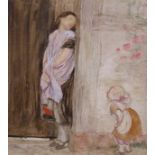 George John Pinwell, R.W.S. (1842-1875) - pencil and watercolour, Sketch of a mother and child