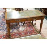 A late Victorian mahogany writing table, width 115cm, height 74cm
