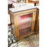 Two similar Victorian walnut and marquetry pier cabinets, the largest 76.5 cm wide, 29 cm deep,