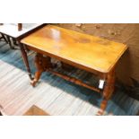 A late Victorian mahogany centre table, width 106cm, height 71cm and a Victorian mahogany centre
