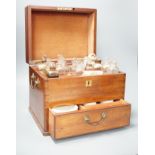 A Victorian mahogany apothecary box and contents, 32 cm wide