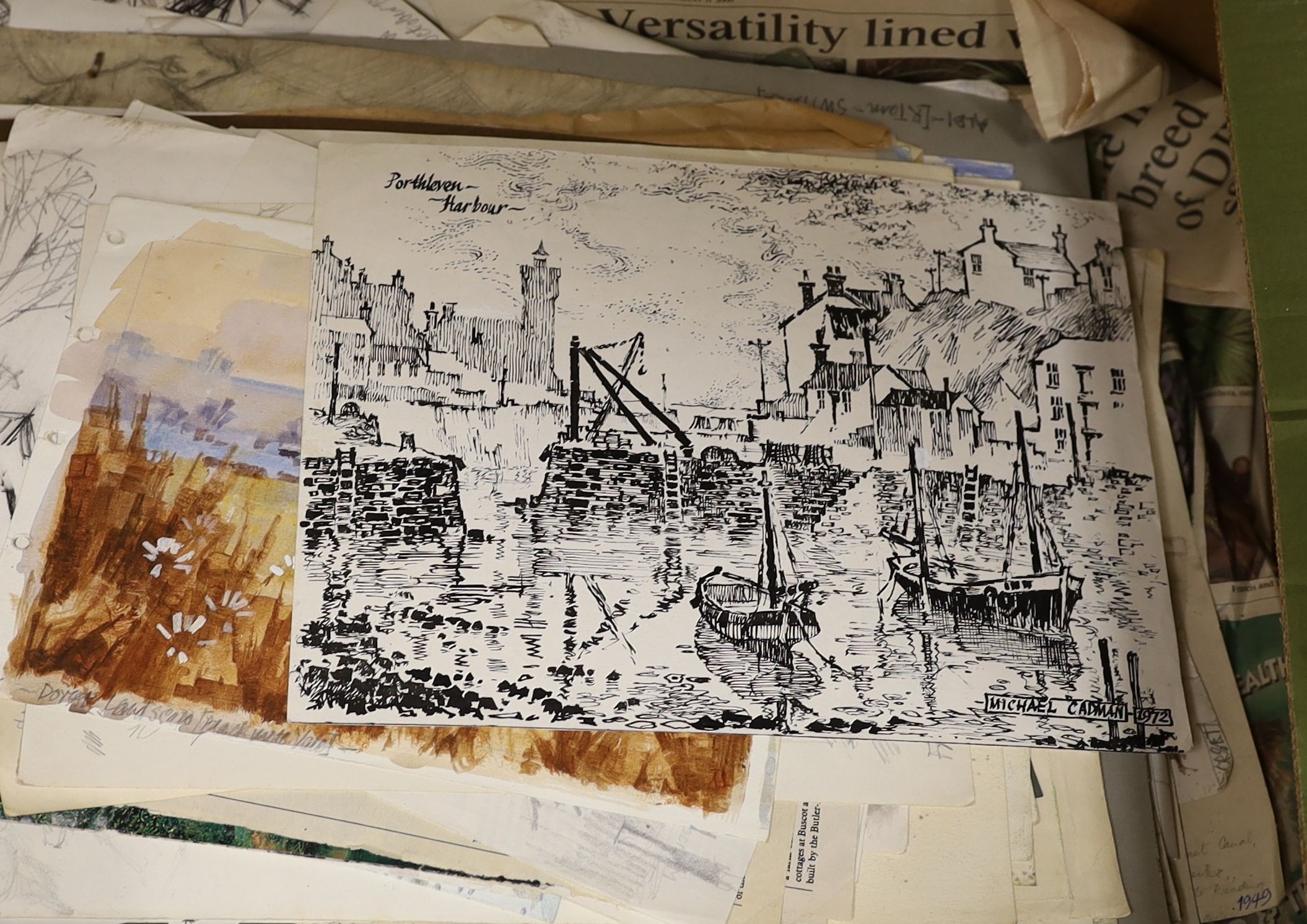 Michael Lawrence Cadman (1920-2010), a group of assorted unframed works; large quantity of small - Image 9 of 9