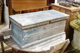 An Edwardian painted pine carpenter's chest, width 85cm, height 34cm