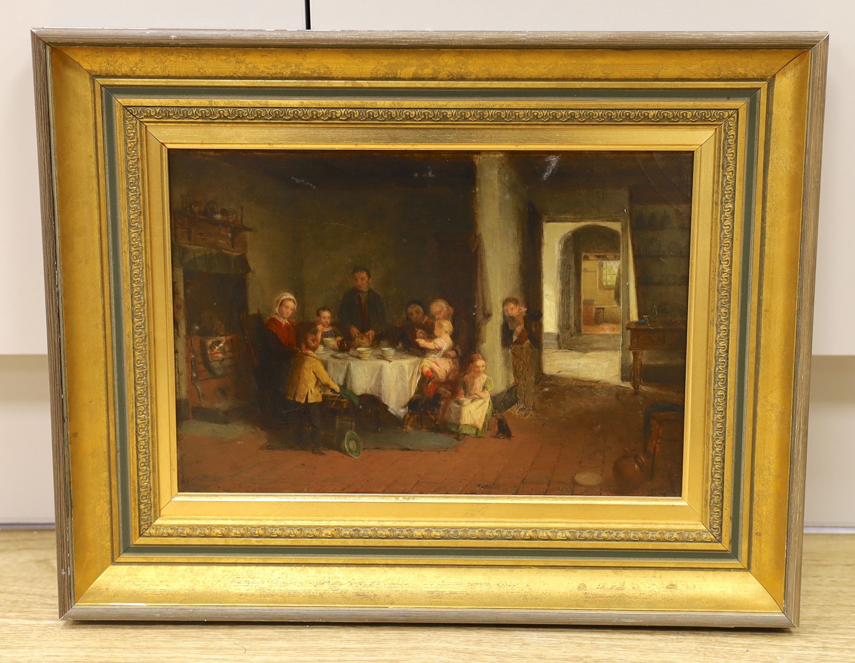 Thomas Webster R.A. (1800-1886) - oil on board,' Breakfast', sketch painted for a picture - Image 2 of 3