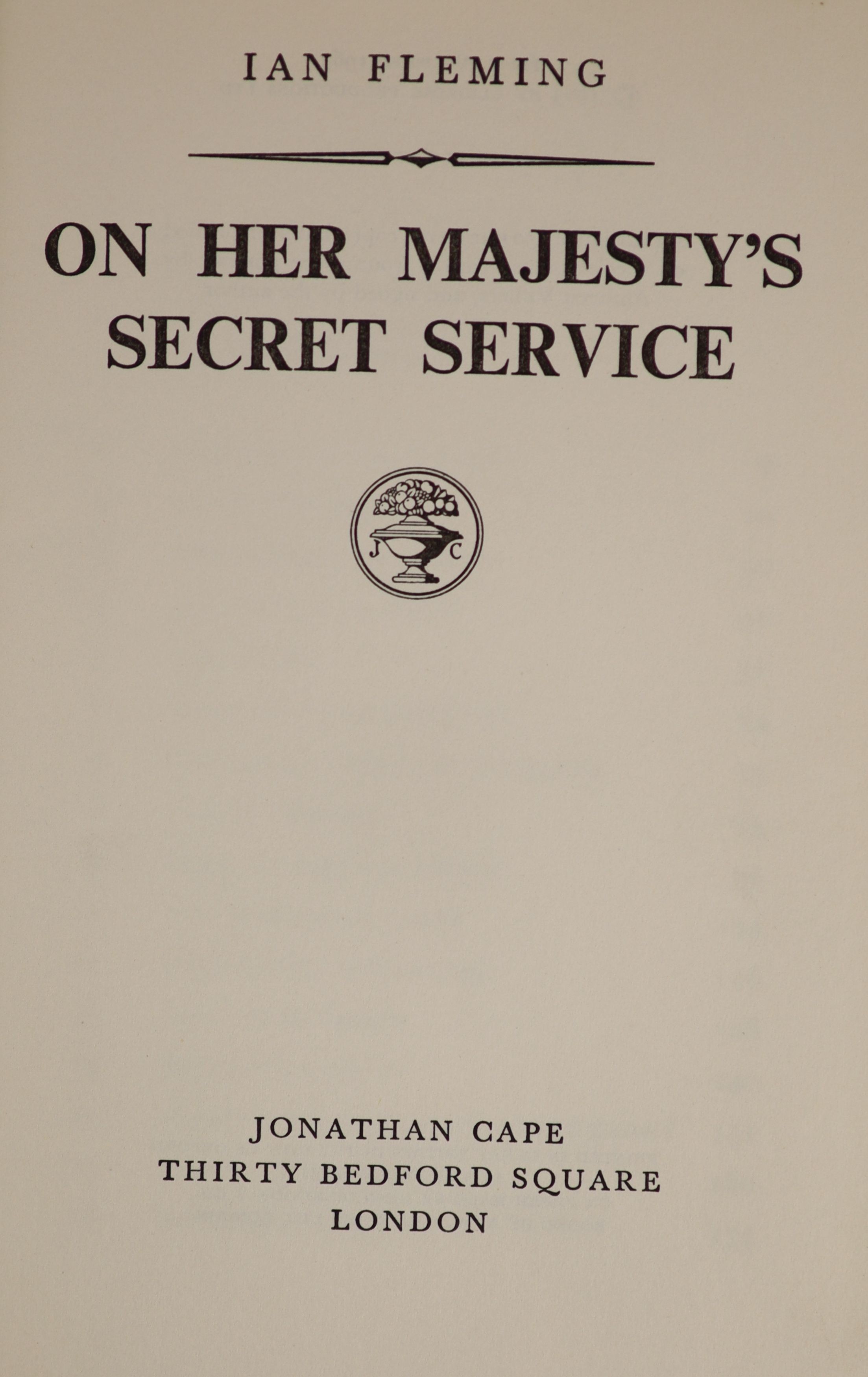 ° ° Fleming, Ian - On Her Majesty’s Secret Service, 1st edition, 8vo, black cloth, with white ‘’ - Image 3 of 8