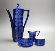 A Portmeirion Totem coffee set, pot 33cm.