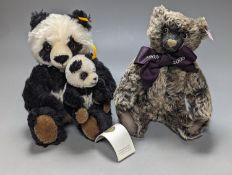 Danbury Mint - Steiff Panda and Baby, Mararette Steiff centenary bear with box and certificate,