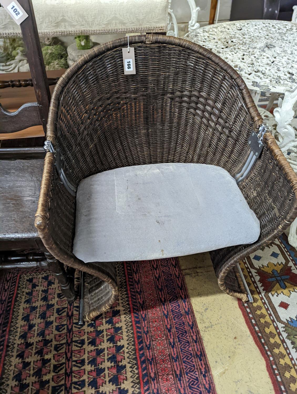 A rattan and chrome conservatory chair, width 60cm, depth 50cm, height 73cm - Image 2 of 4