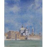 John J. Mole, 1996, watercolour, 'Distant view of Santa Maria della Salute, Venice, Italy',