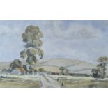Frank Wootton (1914-1998), watercolour, Summer afternoon South Downs, signed, 23 x 37cm