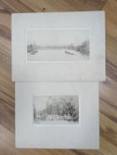 William Walcot (1874-1943), two etchings, Views of London, signed in pencil, 15 x 30cm and 14 x