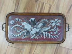 A Victorian beadwork tray