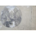 James Holland (1799-1870), pencil heightened with white, 'Great Marlow 1846', with annotations, 17 x