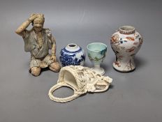 Ceramics including late 17th / 18th Japanese Imari vase, Royal Worcester egg cup, a miniature