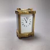 A brass cased carriage timepiece