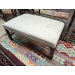 A George III style rectangular upholstered footstool, width 103cm, depth 72cm, height 41cm