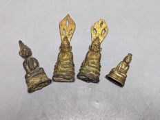 Four brass Buddha