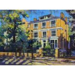 David Napp (1964-), pastel, House viewed from the street, signed, 59 x 78cm