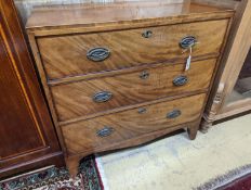 A George III mahogany three drawer chest, width 91cm, depth 50cm, height 88cm