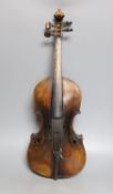 A Duke, London violin, 60 cms long.