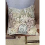 Nine assorted tapestry cushions, largest 46 x 46cm
