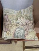 Nine assorted tapestry cushions, largest 46 x 46cm