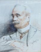 Charles Kay Robertson (fl.1877-1931), conte chalk, Portrait of a gentleman, signed and dated 1909,