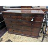A Victorian and later four drawer chest, width 118cm, depth 55cm, height 86cm