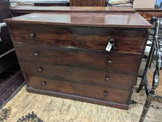 A Victorian and later four drawer chest, width 118cm, depth 55cm, height 86cm