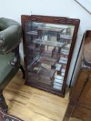 A Chinese glazed hardwood wall display cabinet, width 50cm, height 85cm