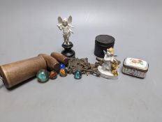 Assorted collectables including a Royal Worcester candle snuffer