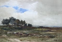 Wycliffe Egginton (1875-1951), watercolour, 'Driving cattle', signed, 36 x 53cm